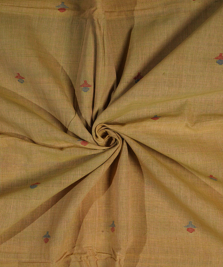Yellow handspun hand woven cotton srikakulam jamdani fabric