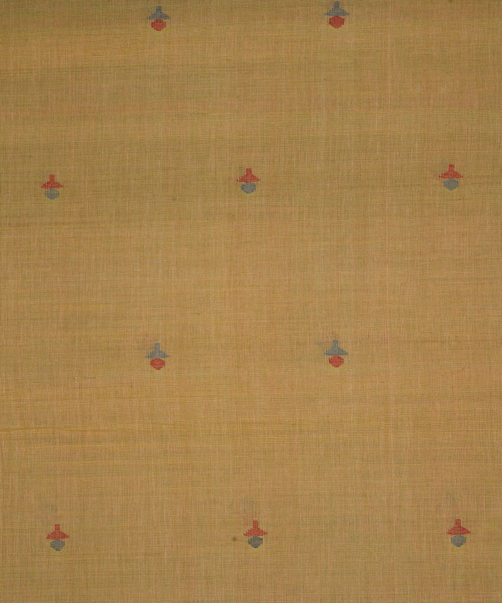Yellow handspun hand woven cotton srikakulam jamdani fabric
