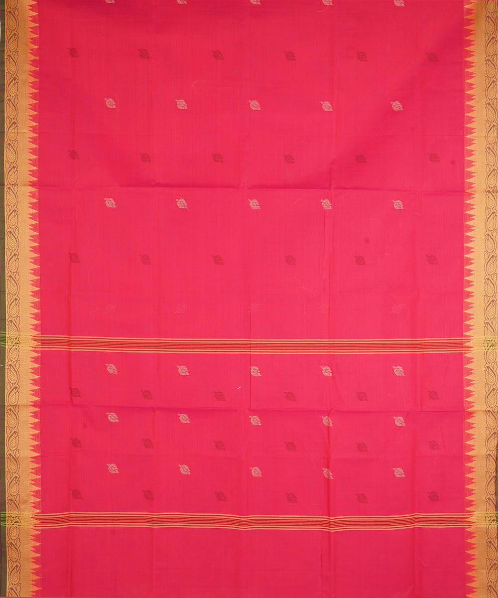 Pink cotton handwoven venkatagiri saree