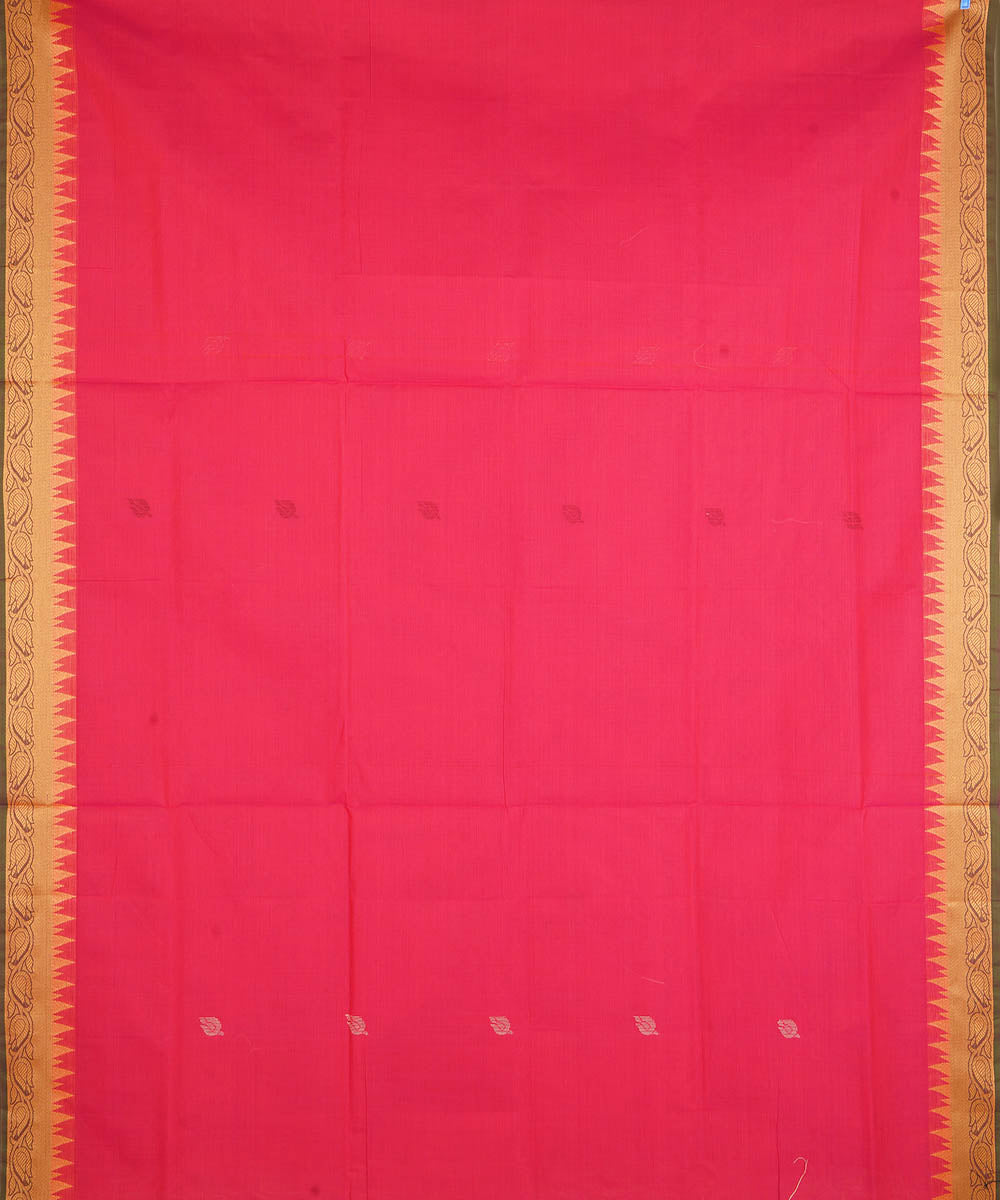 Pink cotton handwoven venkatagiri saree