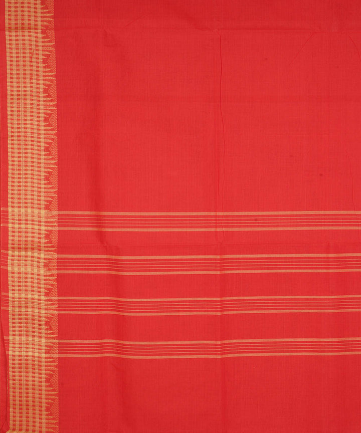 Red cotton handwoven venkatagiri saree