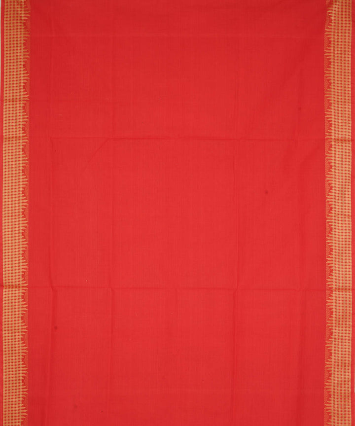 Red cotton handwoven venkatagiri saree