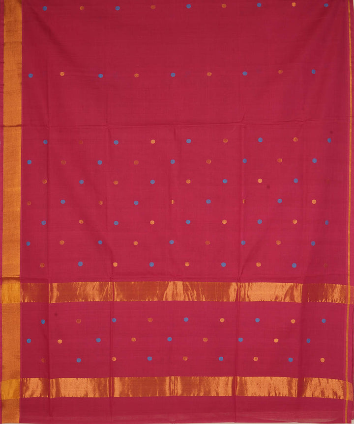Magenta pink cotton handwoven venkatagiri saree