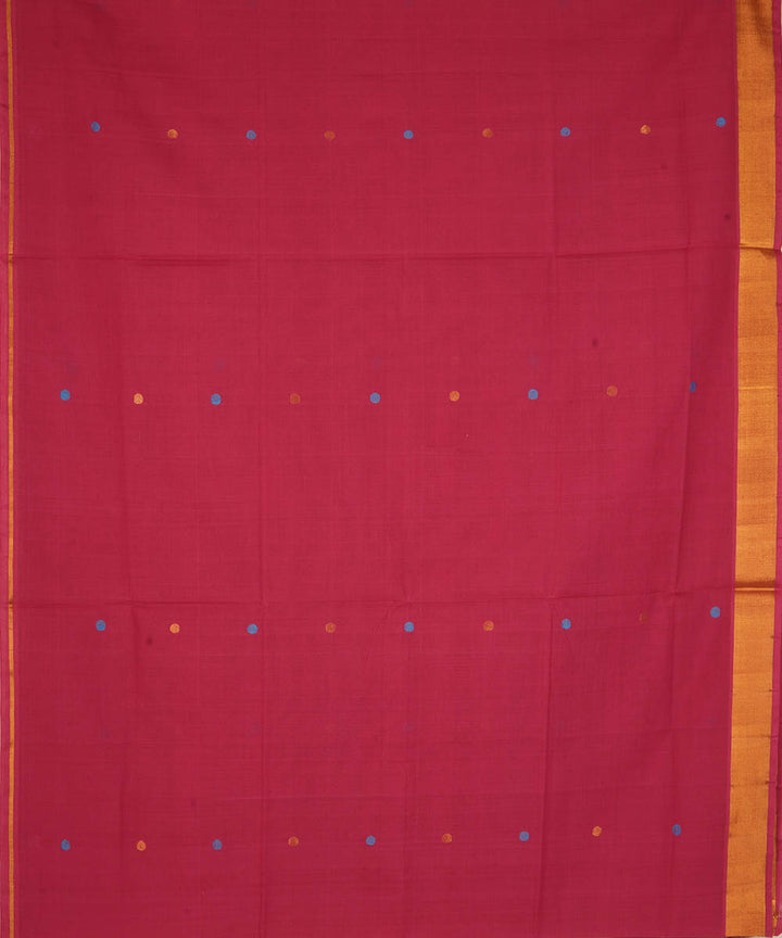 Magenta pink cotton handwoven venkatagiri saree
