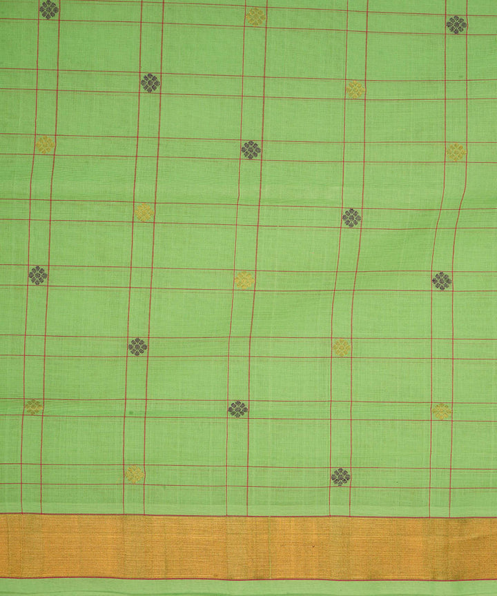 Pale green cotton handwoven venkatagiri saree