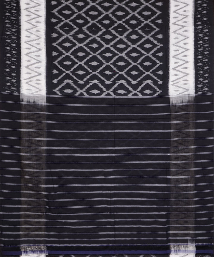 Black handwoven cotton pochampally ikkat saree