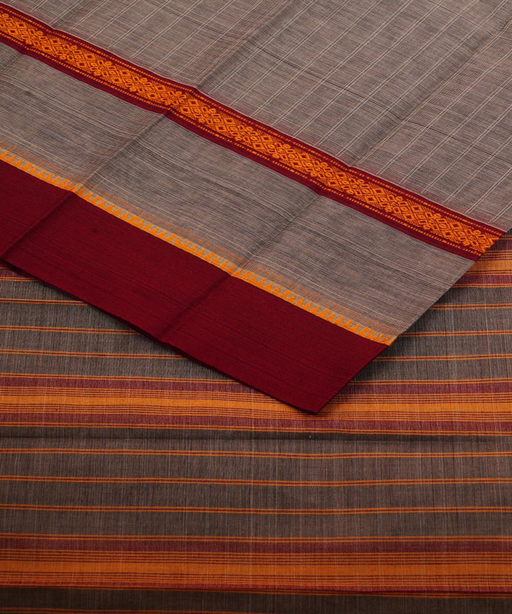 Grey cotton handloom narayanapet saree