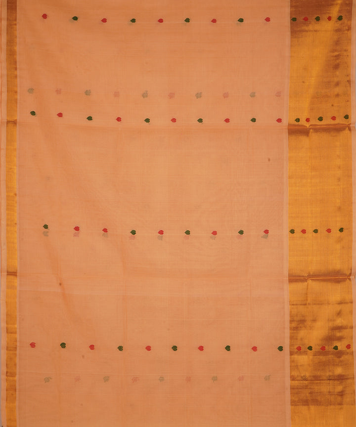 Light orange cotton handwoven venkatagiri saree