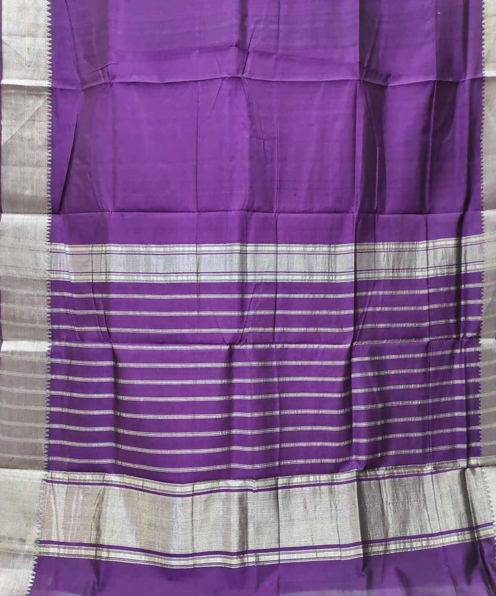 Dark violet handloom silk mangalagiri saree