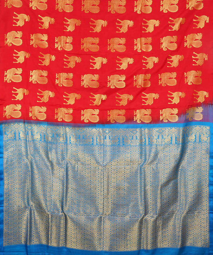 Red Handwoven Venkatagiri Silk Saree