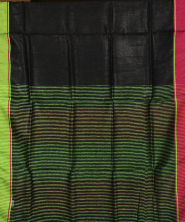 Linen Handwoven Black Saree