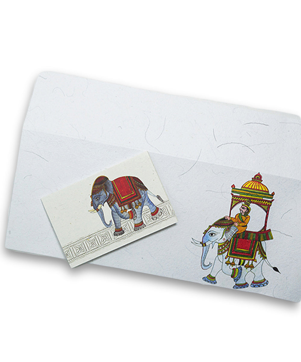 Handcrafted chitrakathi motif 12 envelope and 12 gift card set