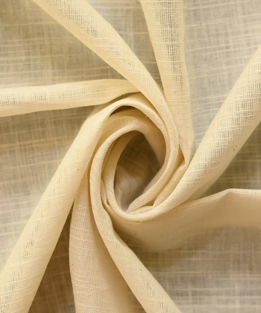 Tan beige handspun handwoven cotton fabric