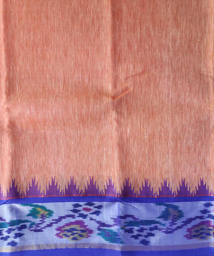 Light orange blue handwoven gadwal silk saree