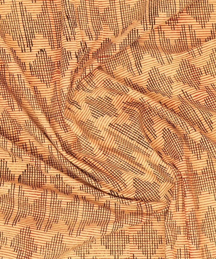 Handblock Bagru Printed Cotton Cream Fabric