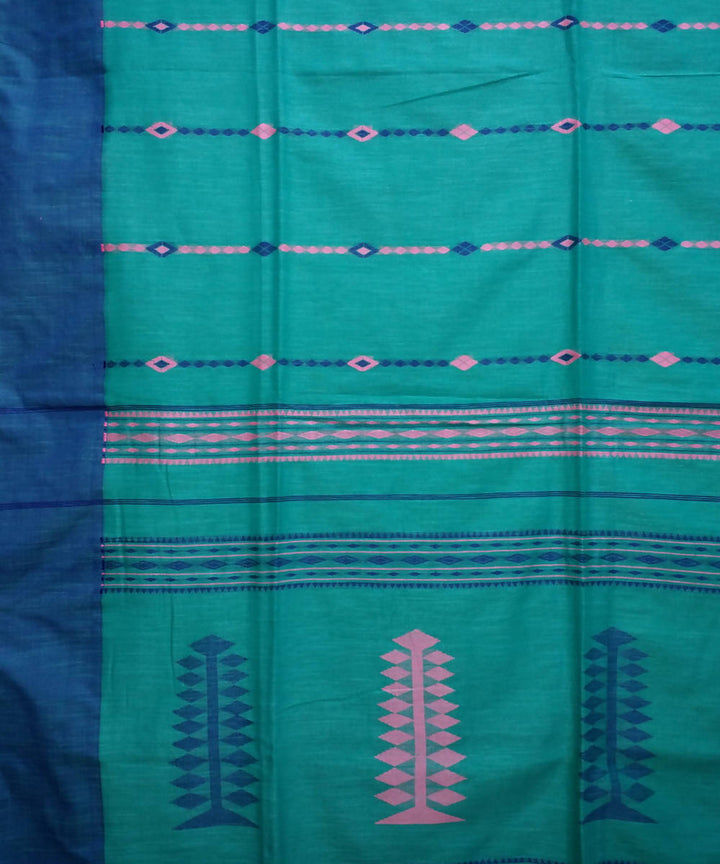 Bengal Ocean Blue Handloom Cotton Saree