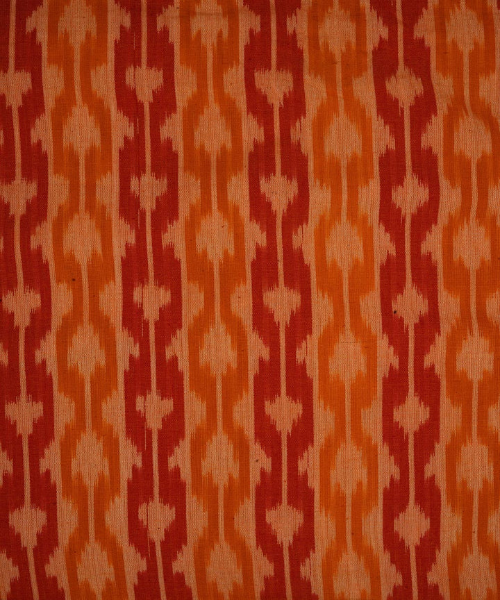 2.5m Orange red handwoven single ikat cotton pochampally kurta material