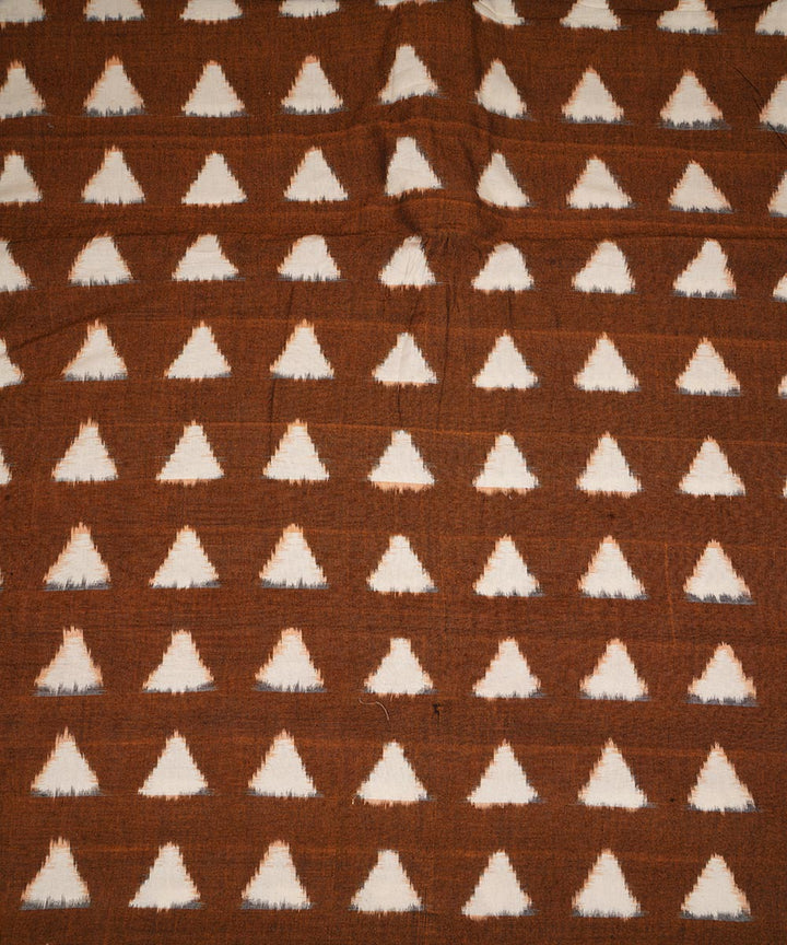2.5m Brown handwoven double ikat cotton pochampally kurta material
