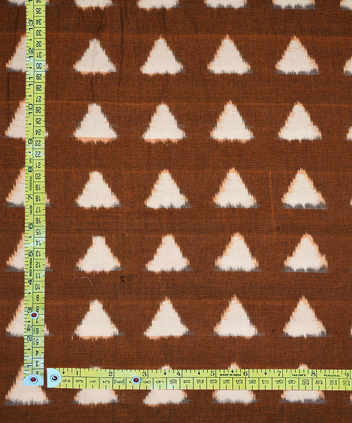 2.5m Brown handwoven double ikat cotton pochampally kurta material