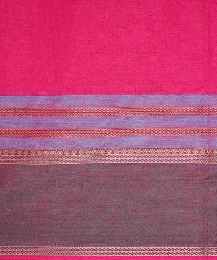 Pink handwoven cotton venkatagiri saree