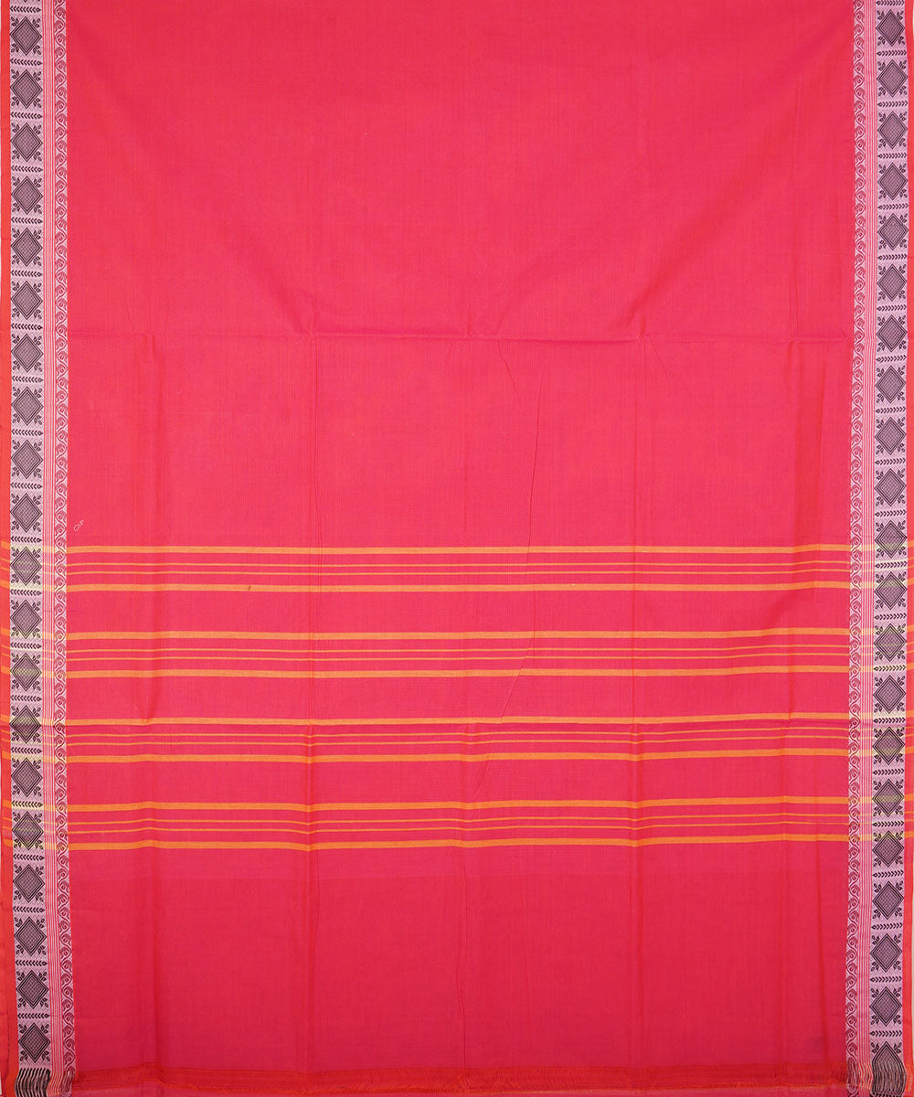Pink hand woven cotton venkatagiri saree