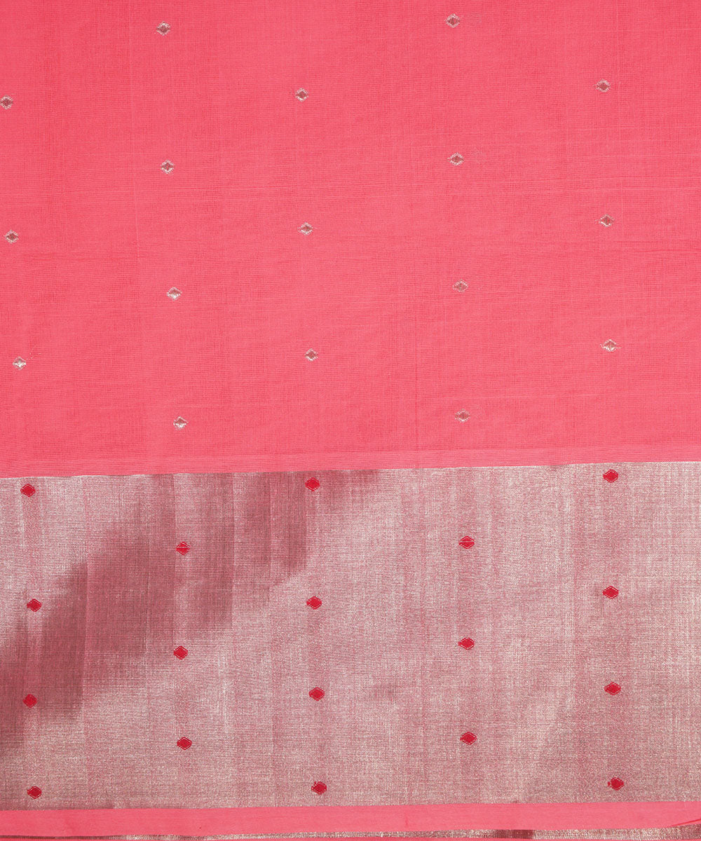 Pink handloom cotton venkatagiri saree