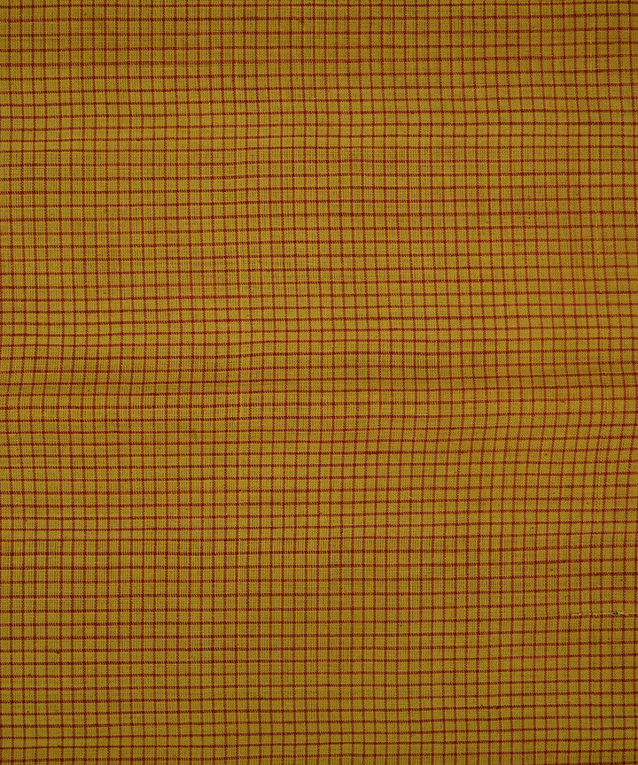 Yellow natural dye handwoven ponduru cotton fabric