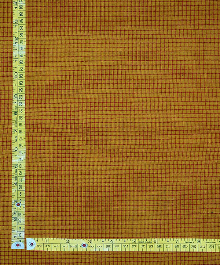 Yellow natural dye handwoven ponduru cotton fabric