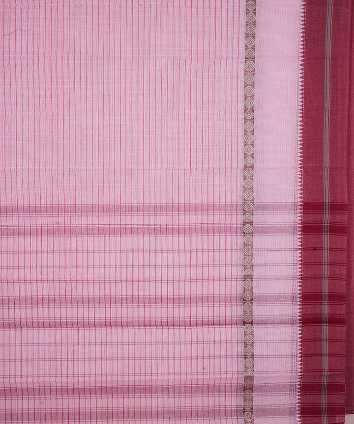 Light pink handwoven cotton narayanpet saree