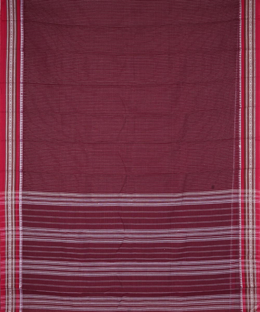 Maroon handwoven cotton narayanpet saree