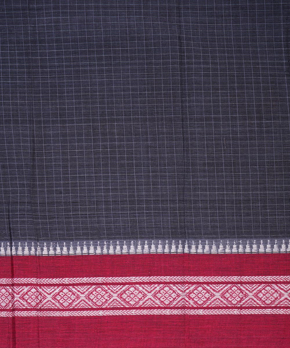 Dark blue handwoven cotton narayanpet saree