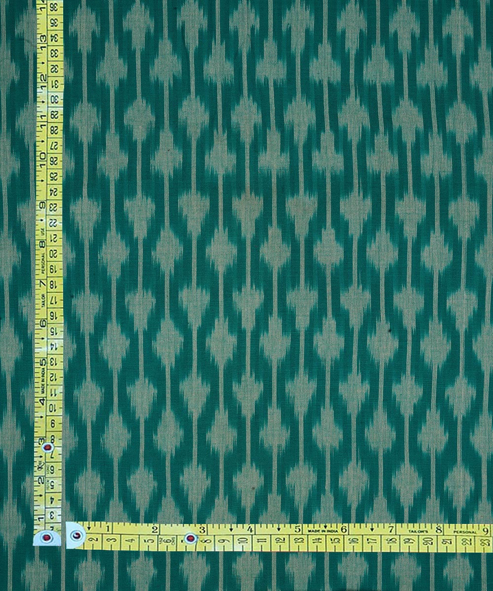 Light green handloom single ikat cotton pochampally fabric