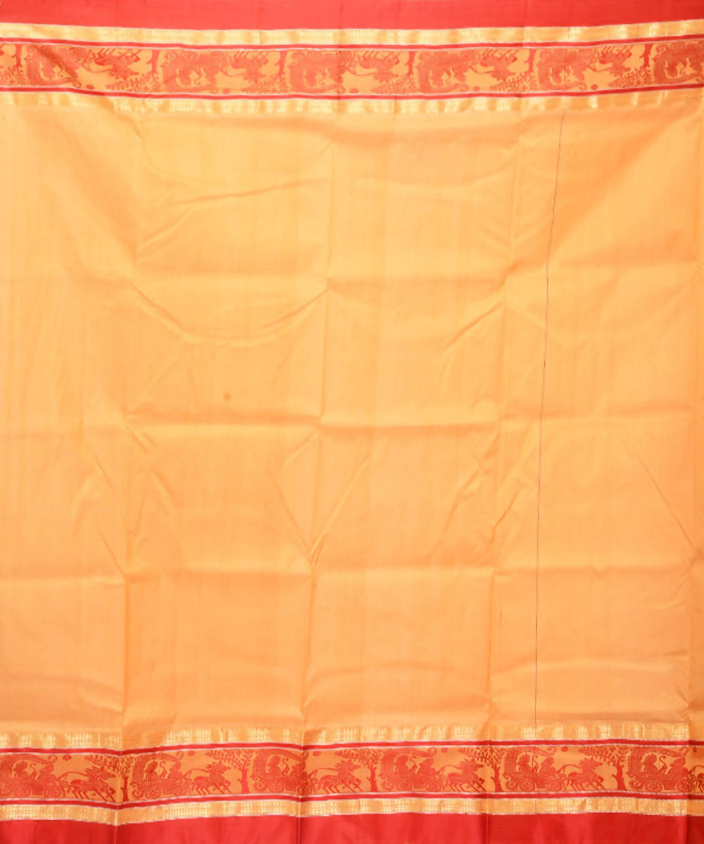 Orange and red handloom garad silk saree