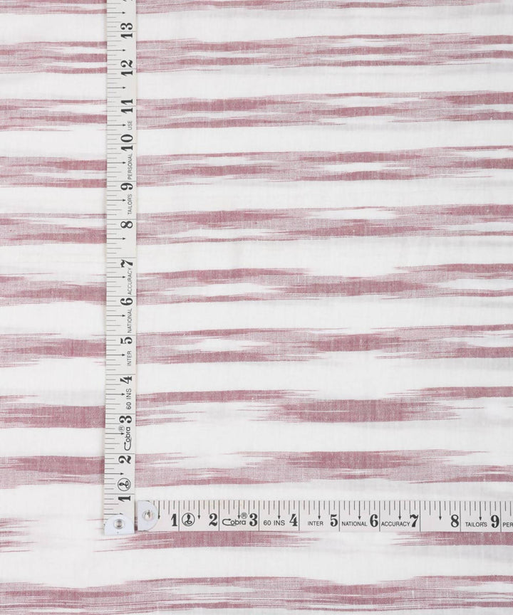 White red striped handwoven cotton fabric