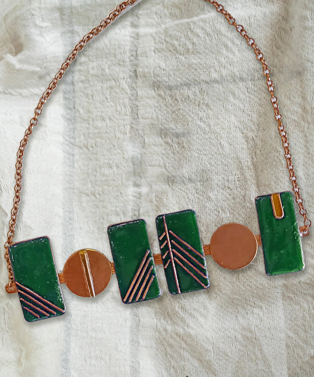 Multicolor handcrafted copper necklace