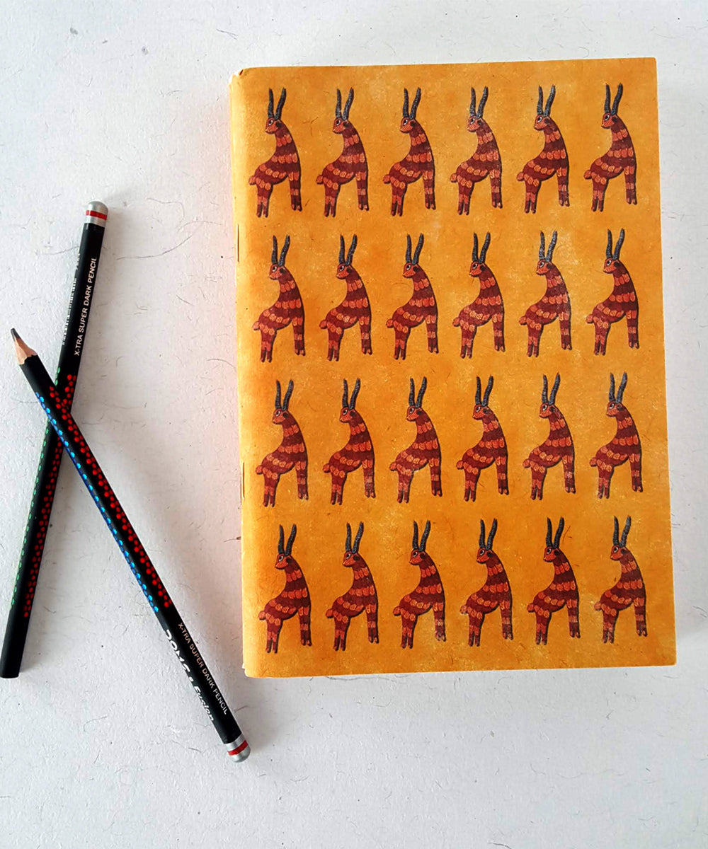 Handcrafted gond motif hardbound diary set of 3
