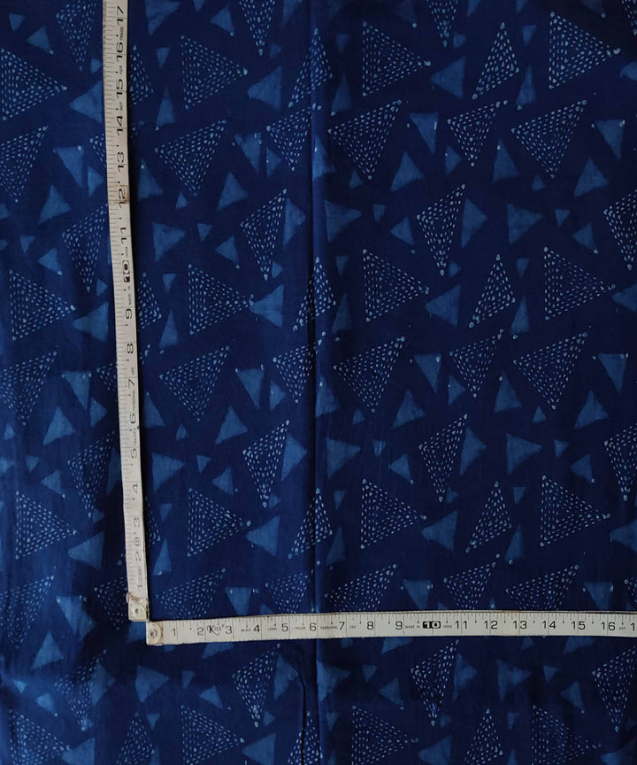 Dark navy natural dye dabu handblock printed handspun handloom cotton fabric
