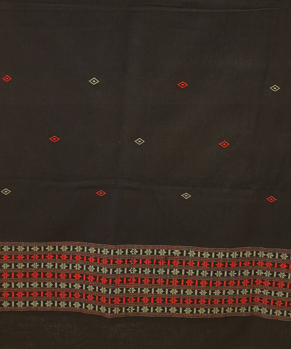 Black handwoven assam cotton kurti material (2.5m per qty)