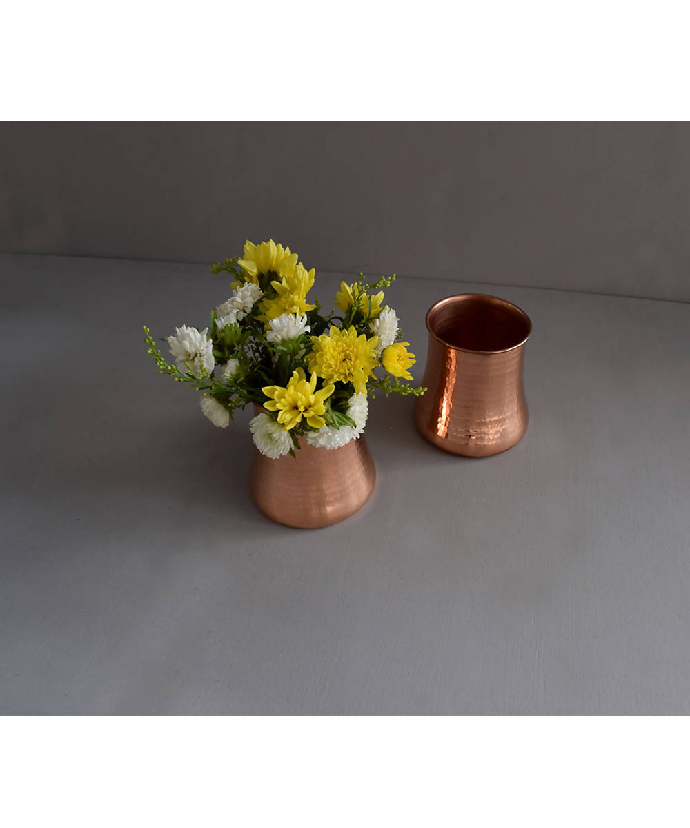 Handmade copper rosa vase