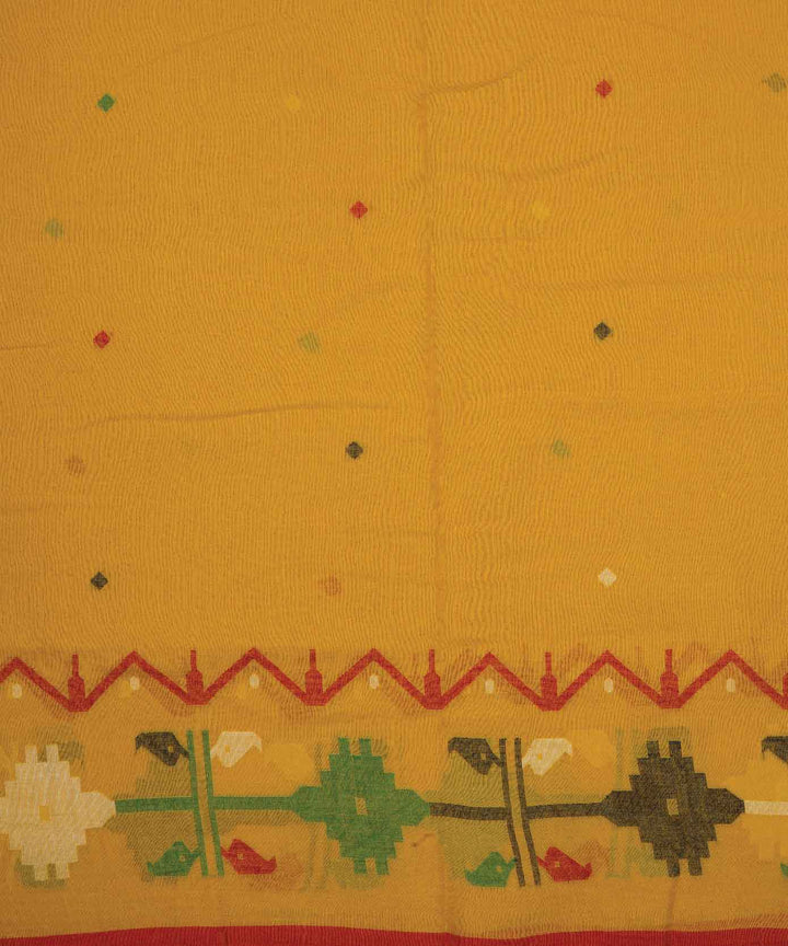 Mustard handwoven bengal jamdani fabric