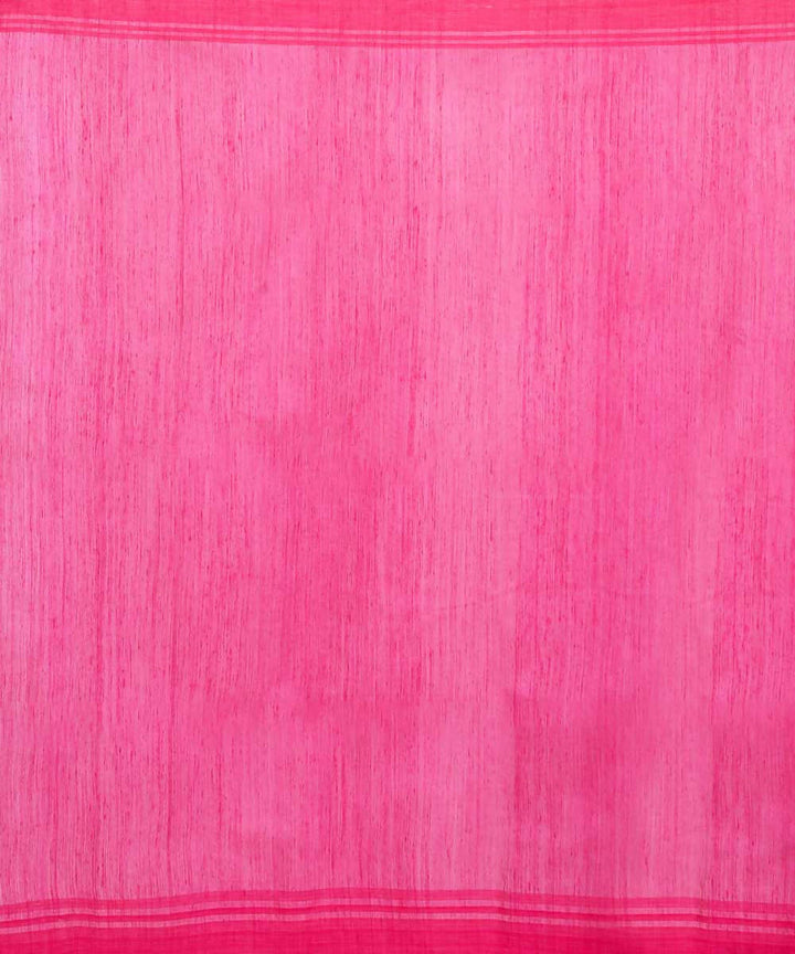 Pink bengal handloom mulberry silk jamdani saree