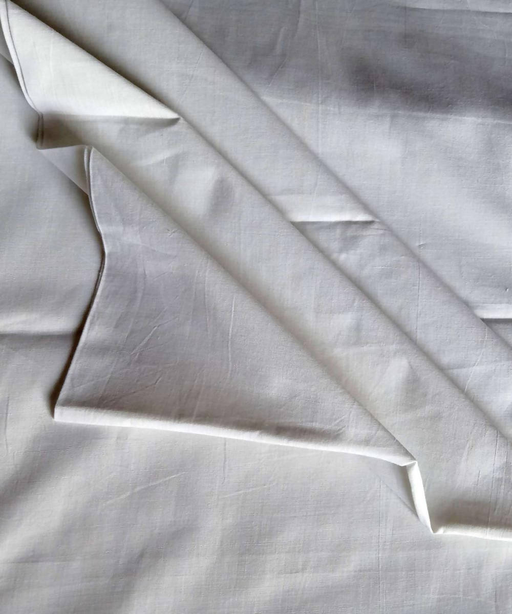2.5m white organic handspun handwoven cotton kurta fabric