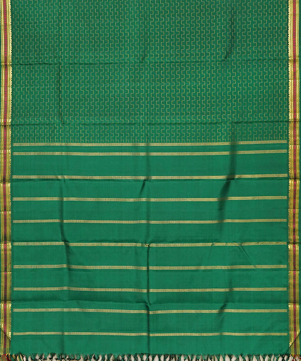 Dark Green Handloom Kancheepuram Silk Saree