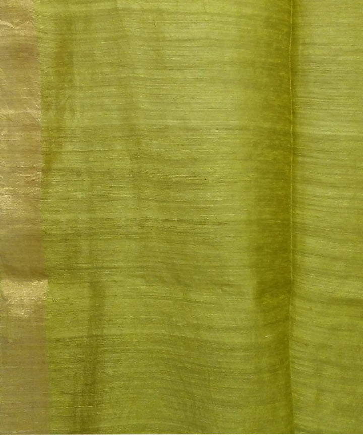 Bengal Lime Green Handloom Sequin Silk Saree