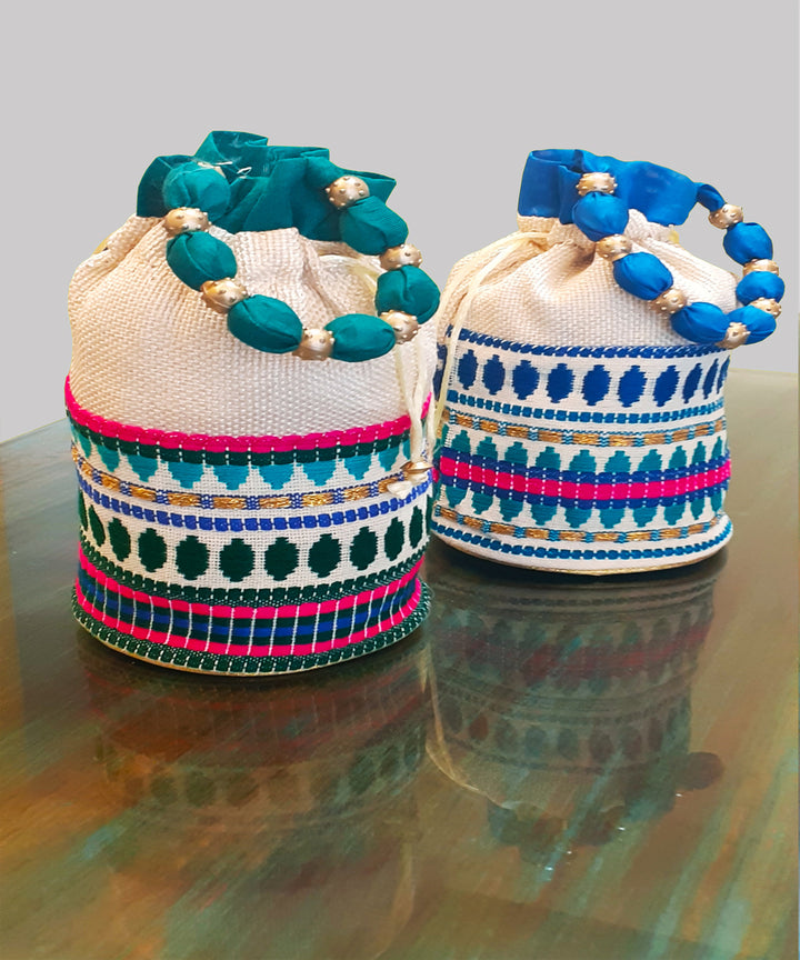 Embroidered Cotton Potli Bags (Set of 2)