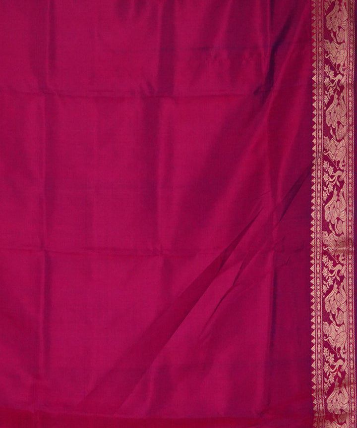 Purple magenta handwoven silk baluchari saree