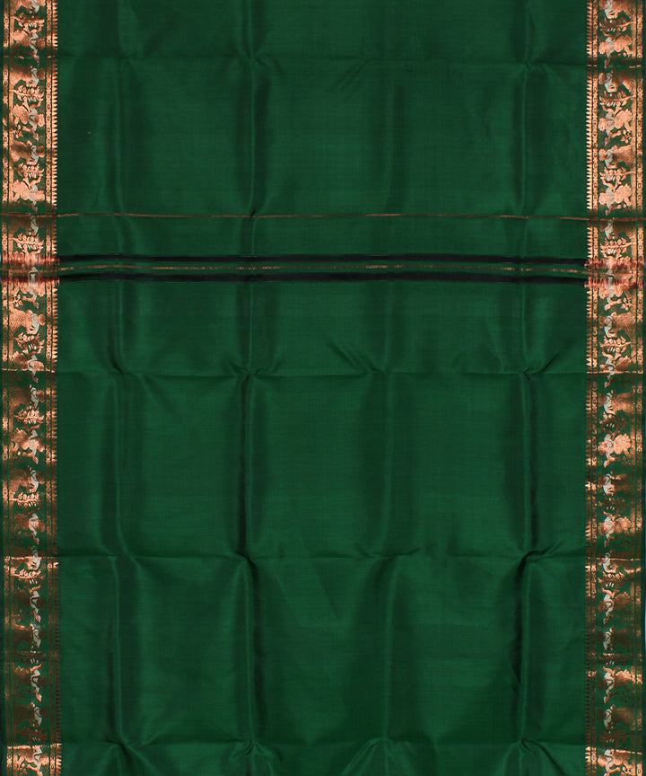 Dark green handloom silk baluchari saree