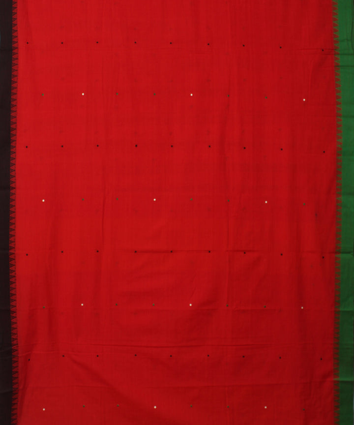 Red handwoven cotton begumpuri saree