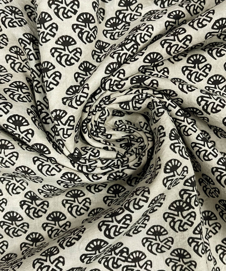Stone black hand print cotton bagru kurta material (2.5m per qty)