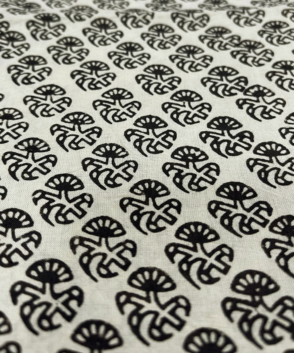 Stone black hand print cotton bagru kurta material (2.5m per qty)